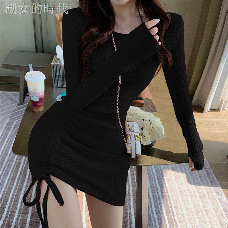 Đầm Dệt Kim Mỏng Cổ Tròn Phối Dây Rút Thời Trang Hàn Quốc Cho Nữ | BigBuy360 - bigbuy360.vn