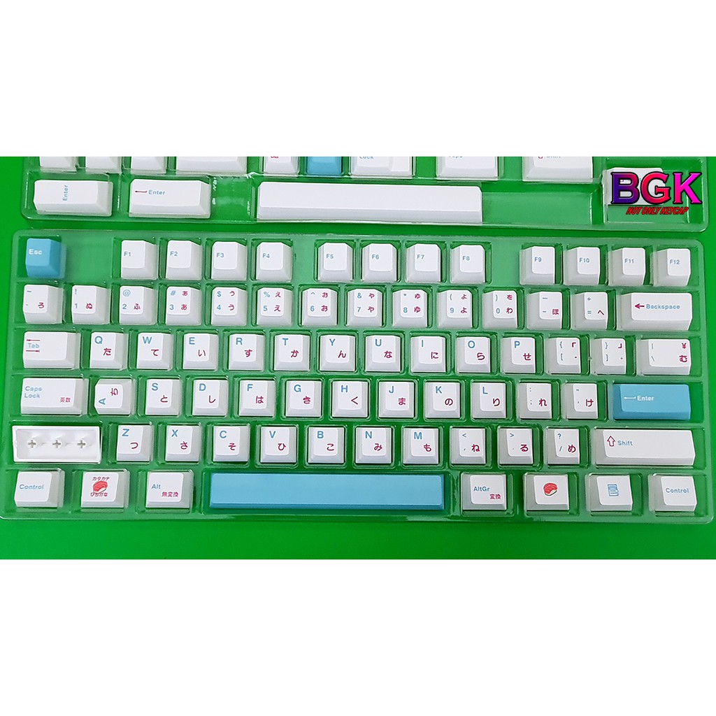 Bộ Keycap Sushi Song Ngữ Anh - Nhật Thick PBT Cherry Profile Dye Sub 135 Nút cân được hầu hết các layout