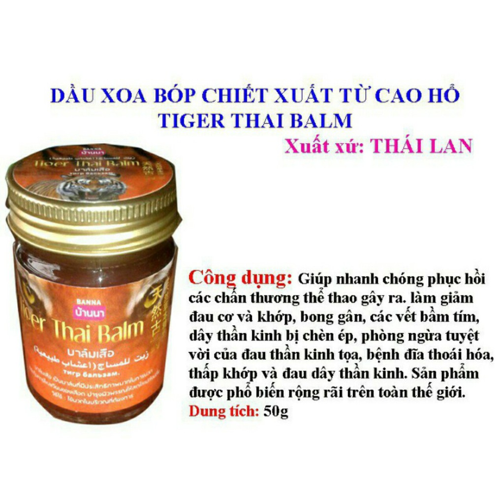 Dầu Cù Là Cao Rắn-Hổ-Bò Cap Thái Lan