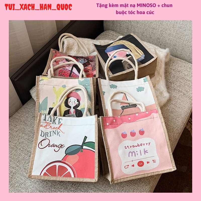 Túi Xách Cói Nữ ❤️FREESHIP❤️ Túi Cói Phong Cách Vintage Siêu Thời Trang HQ175