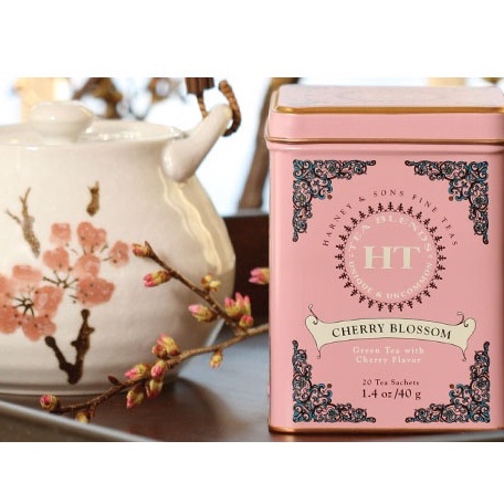 Trà xanh hương anh đào Winter White Harney and Sons hộp thiếc