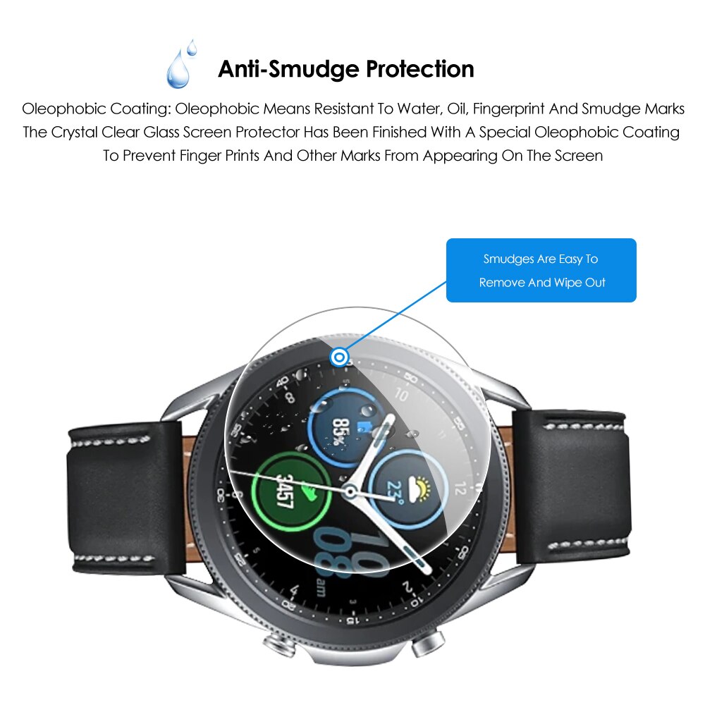 Bộ 3 mặt kính 9H bảo vệ mặt màn hình đồng hồ Samsung galaxy watch 3 kích thước 45mm 41mm