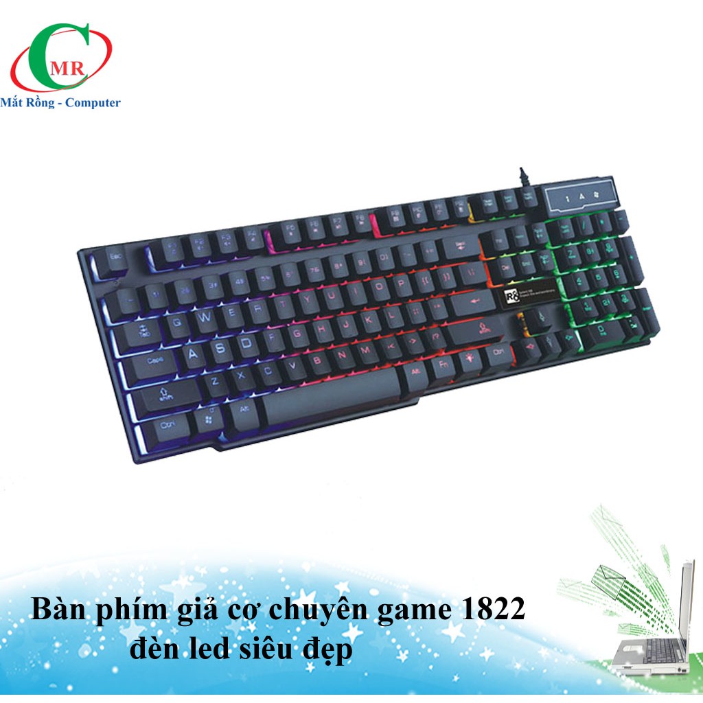 Bàn phím giả cơ chuyên game R8 1822 đèn led 7 màu