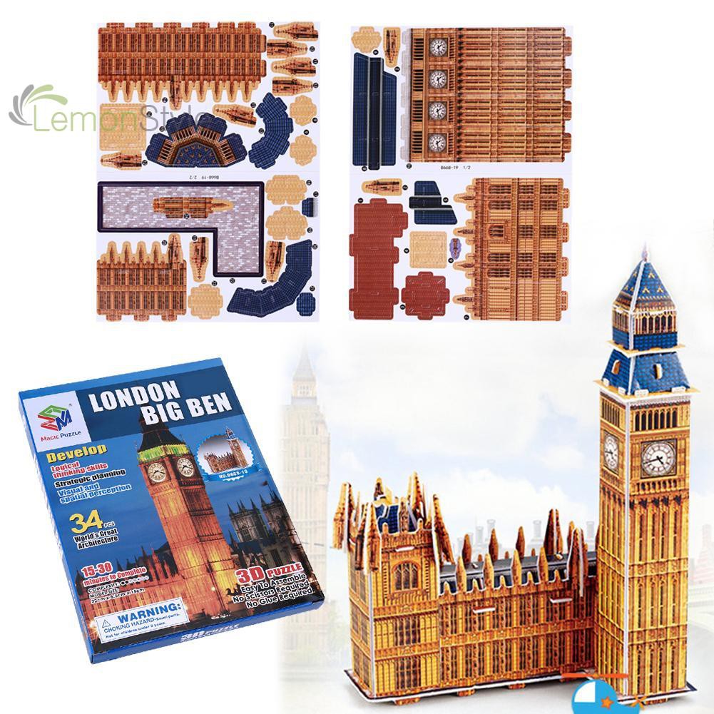 Bộ đồ chơi lắp ghép mô hình tháp Big Ben 3D DIY cho bé