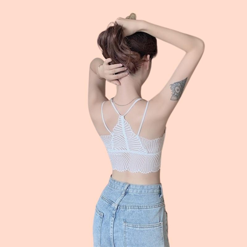 Áo Bra Ren Đan Dây Nâng Ngực Có Mút Ngực, Croptop Dây AN02027