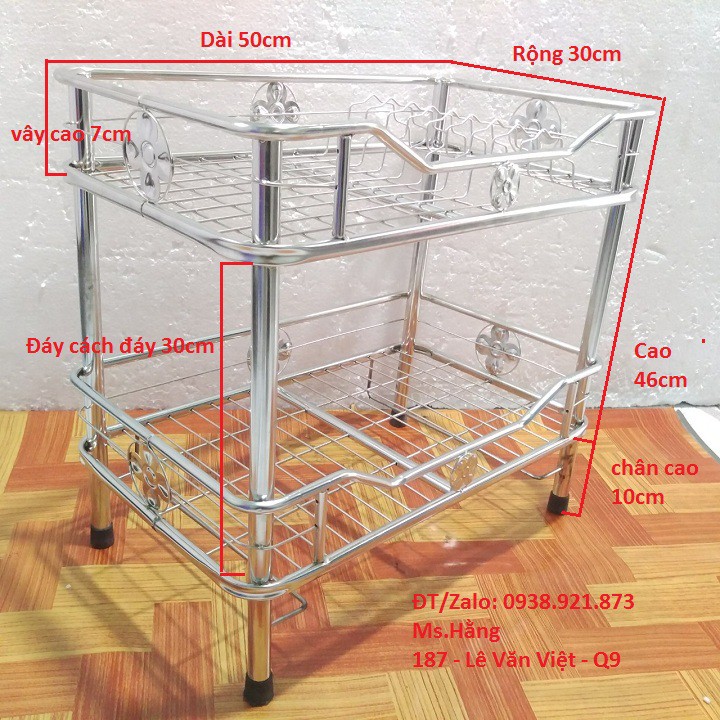 Kệ úp chén ly có dĩa 2 tầng inox cao cấp-KO2T-35D1-