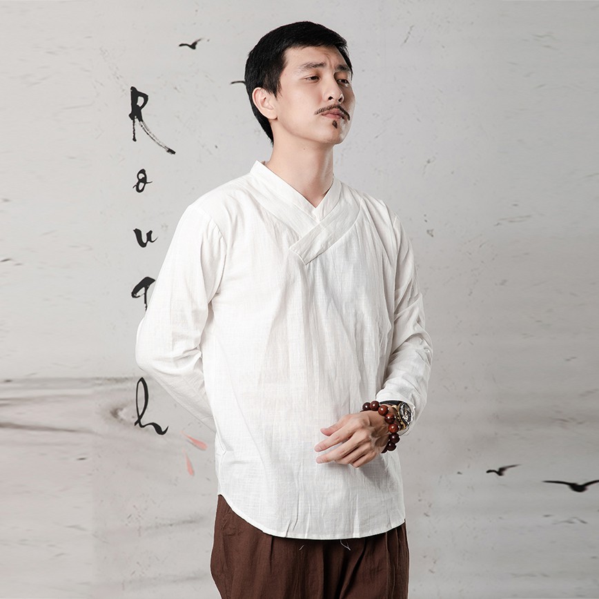 Áo đũi dài tay cổ chéo Rough