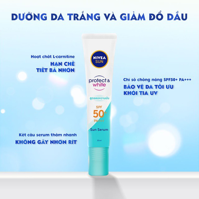 Tinh chất chống nắng NIVEA dưỡng trắng & kiểm soát dầu SPF50+ PA+++ (30ml) - 86060