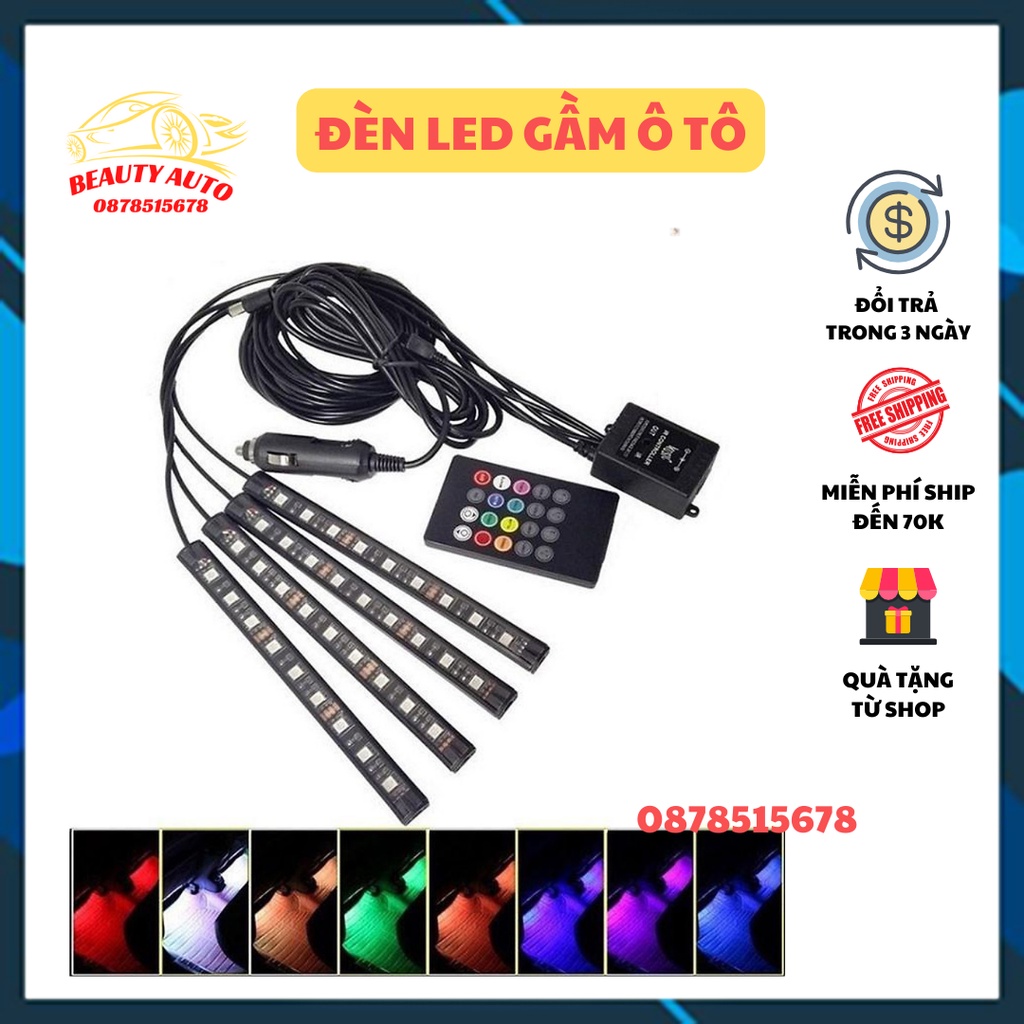 - Trọn Bộ Led Sàn, Led Gầm Ghế Ô Tô, Led Gầm Xe Hơi, Cảm Biến Đổi Màu Theo Nhạc (có video chi tiết)