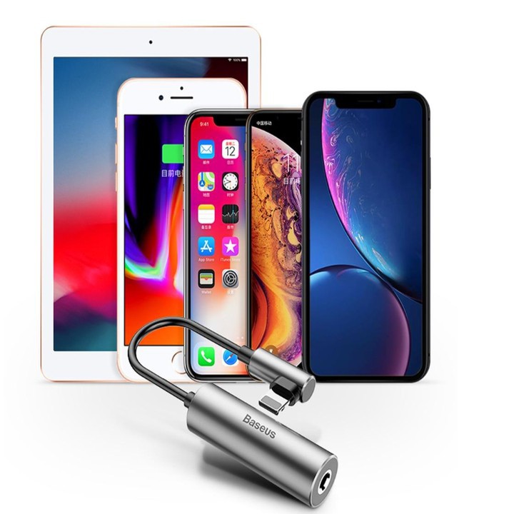 Cáp chuyển cổng Lightning sang Audio 3.5mm + Lightning nhãn hiệu Baseus cho iPhone X/ XS Max - Mã: CALL42