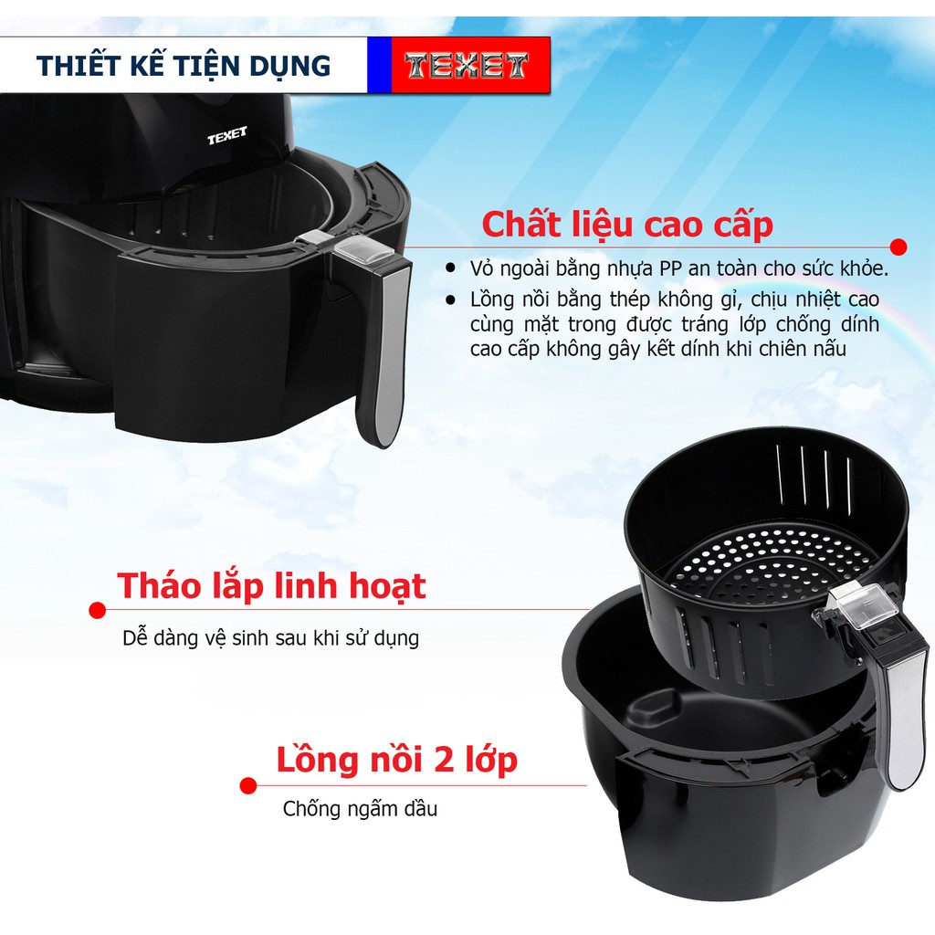 Nồi Chiên Chân Không, Không Dầu Texet AF-611