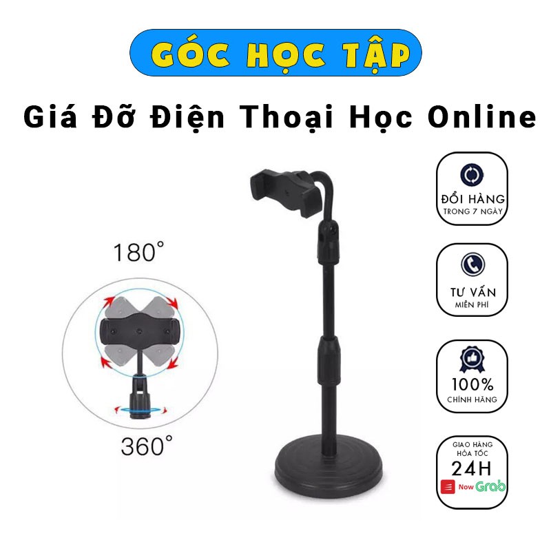 Giá Đỡ Điện Thoại Học Online Livestream - Xem Video Ổn Định Xoay 360 Độ Dùng Để Quay Phim Ghi Hình Đa Dụng - Góc Học Tập