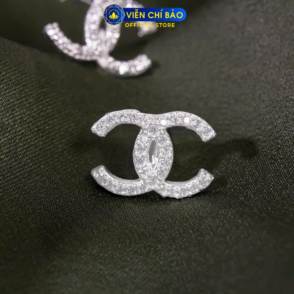 Bông tai bạc nữ CC chất liệu bạc 925 thời trang phụ kiện trang sức nữ Viễn Chí Bảo B400163