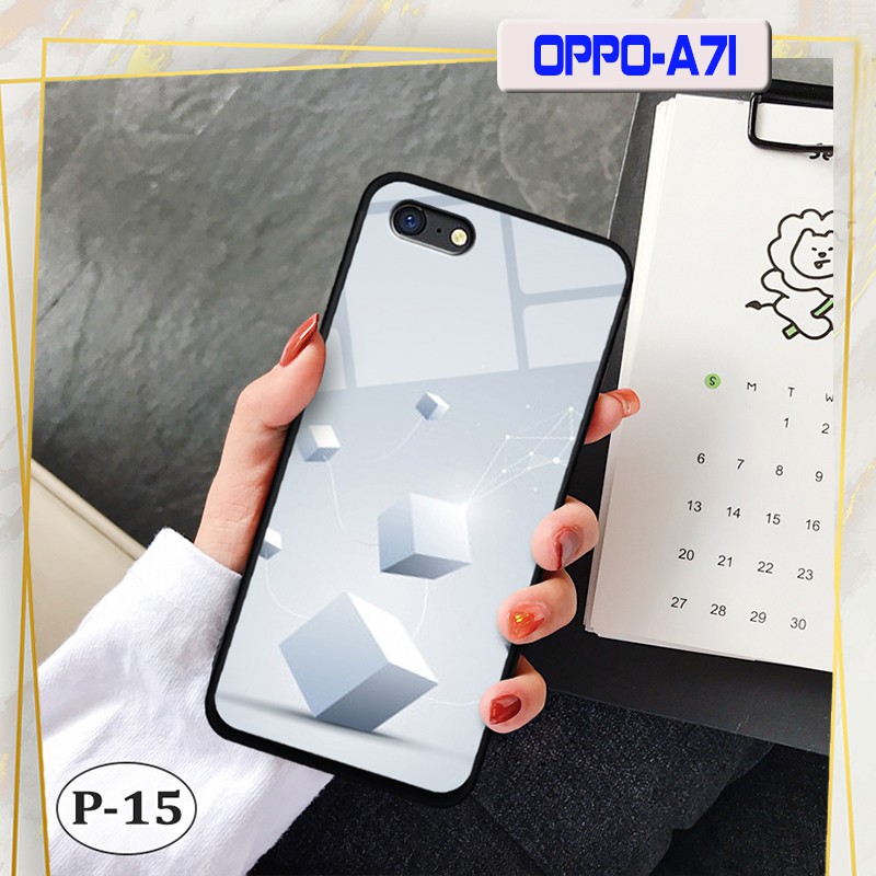 Ốp lưng kính OPPO A71- hình 3D