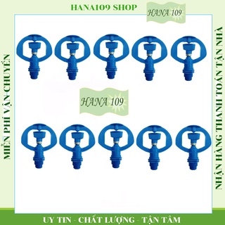 Bộ 10 béc tưới cây phun mưa trục xoay phủ 360 độ chuyên dùng tưới cây ăn trái, rau màu, cỏ trồng, cây công nghiệp.