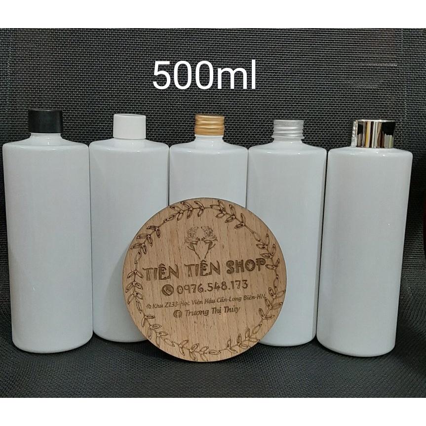 Chai nhựa trắng 500ml vai vuông nắp vặn