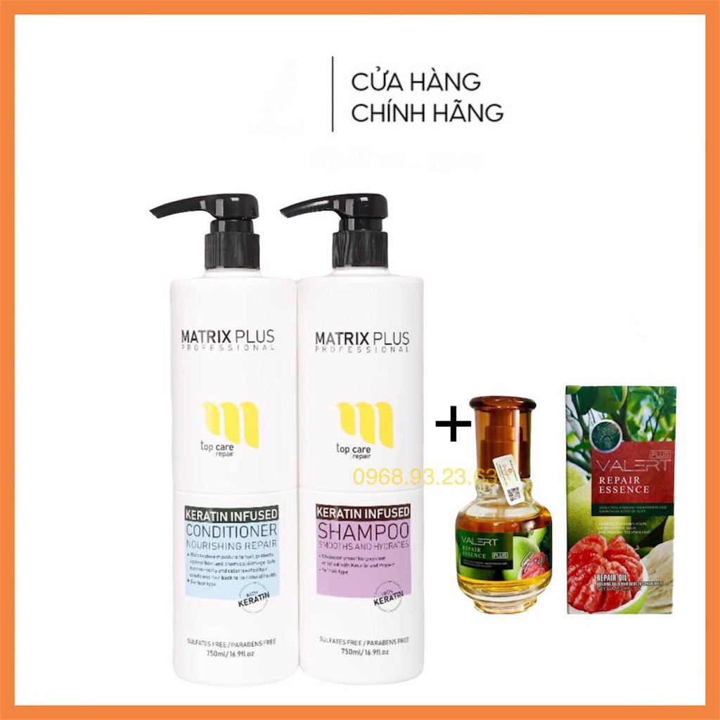 Chính Hãng - Dầu Gội Xả Matrix Plus Mềm Mượt Ngăn Ngừa Tóc Rụng 750ML X 2 - Tặng Tinh Dầu