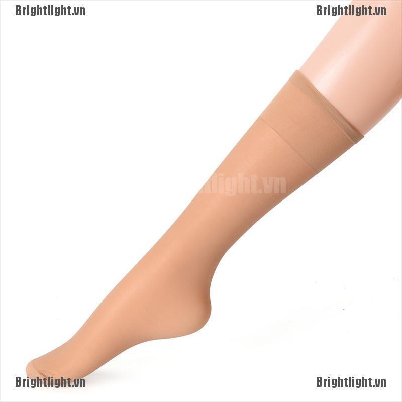 [Bright] 10Pairs Transparent Thin Lace Socks Crystal Glass Silk Knee High Pure Sexy Socks [LT]