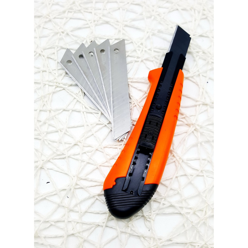 DAO RỌC GIẤY CAO CẤP KAPUSI 18MM_TẶNG KÈM 5 LƯỠI CẮT KIM KHÍ ĐỨC NGUYEN