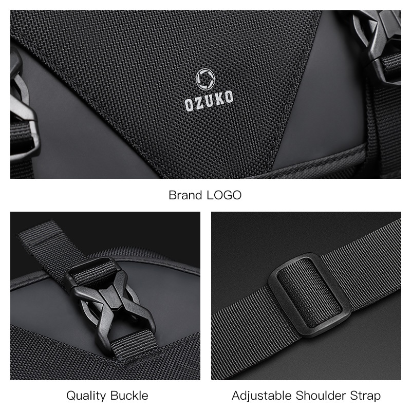 Túi đeo chéo OZUKO thể thao chống thấm nước thời trang cho nam