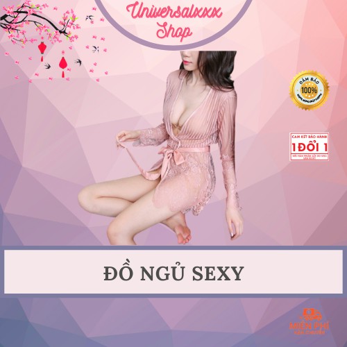 [ Đồ Ngủ Sexy ]❣️❣️FREE SHIP❣️❣️ Bộ váy ngủ ren trong suốt thiết kế kiểu Âu Mỹ Freesize 40-60 kg
