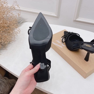 Sandal cao gót lụa nơ đá hàng cao cấp fullbox