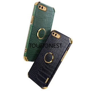 Ốp Lưng Điện Thoại Mềm Dành Cho Casing For iPhone 14 Pro Max Case For iPhone 7 Plus Case For iPhone 8 Plus Case For iPhone SEE Crocodile Pattern Soft Leather Ring Phone Case