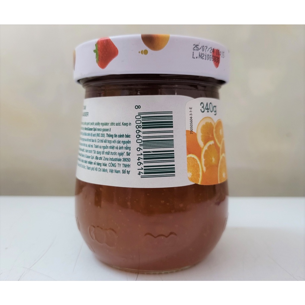 [LỌ 340g – CAM ] MỨT CAM [Italia] MENZ &amp; GASSER Orange Jam