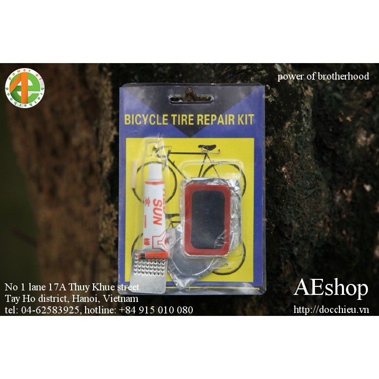 Bộ vá xe đạp, keo vá Bicycle tire repair kit hàng xuất Czech