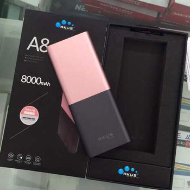 Sạc dự phòng chính hãng Akus 8000MAH giá 250k