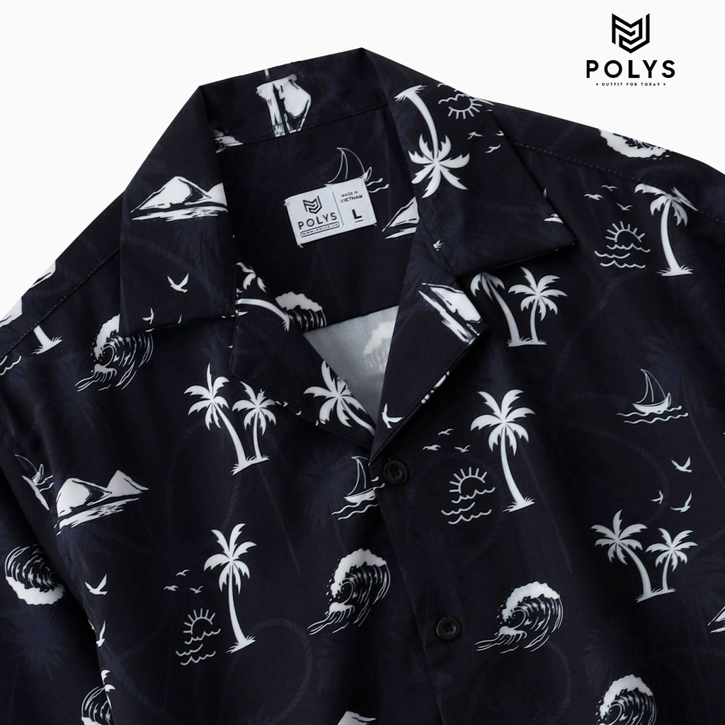 Áo Sơ Mi Nam Tay Ngắn Họa Tiết OCEAN AND PALM - POLYS | Form Suông, Lụa Mịn, Ít Nhăn, Co Giãn, Không Gò Bó Hầm Bí | BigBuy360 - bigbuy360.vn
