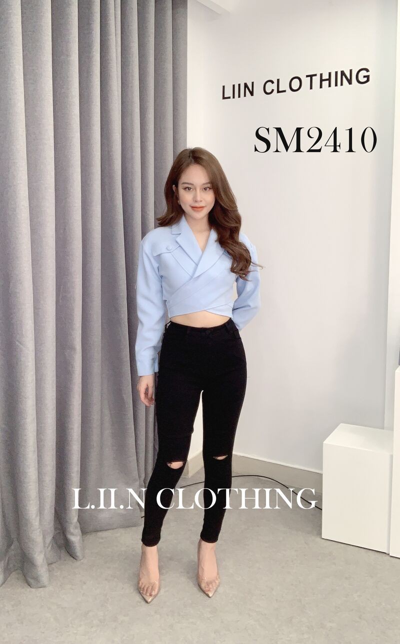 Áo khoác da nữ Linbi màu hồng nhạt, kiểu dáng croptop ôm sát body cá tính Liin clothing SM2410 | BigBuy360 - bigbuy360.vn