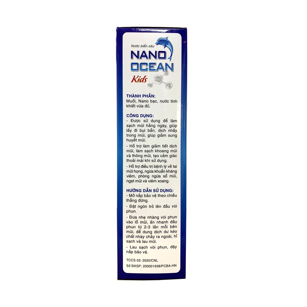 Nước muối biển sâu, làm sạch- thông mũi trẻ em Nano Ocean Kids Fobe - Chai 70ml