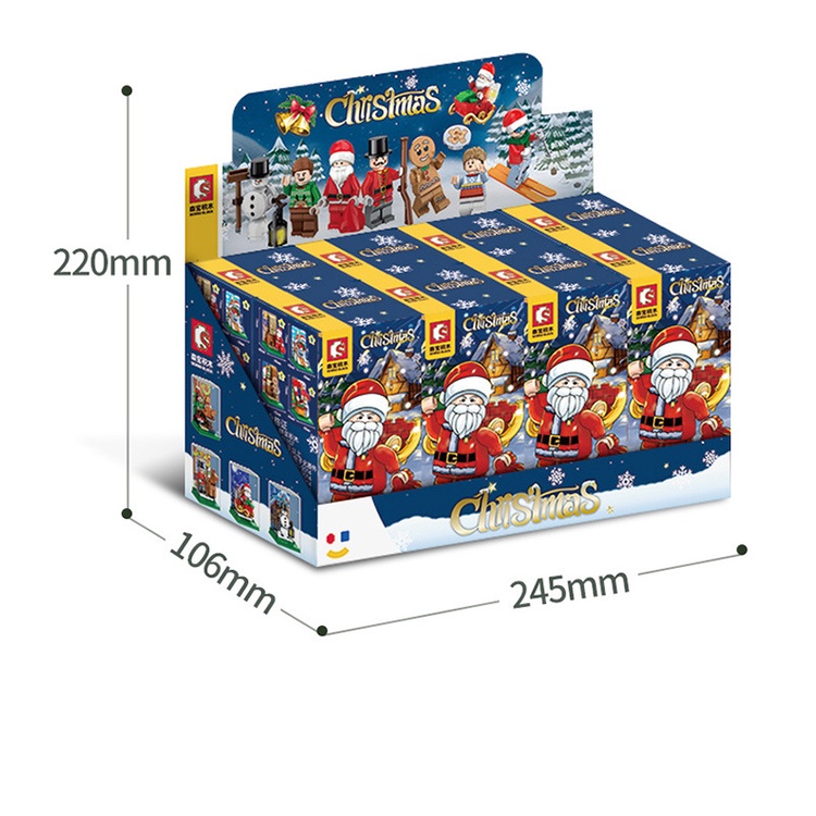 Đồ chơi Lắp ráp Trang trí Noel giáng sinh, Sembo Block 611057 Xếp hình quả tặng minifigures