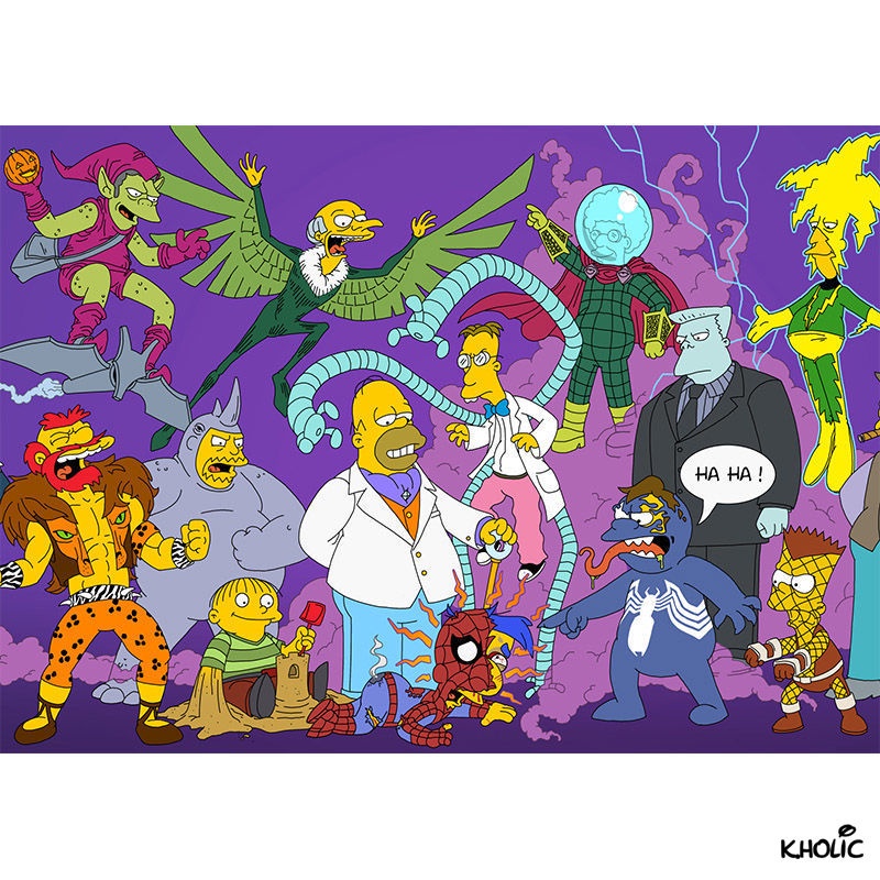 The simpsons, trò chơi ghép hình bằng gỗ, 300/500/1000 miếng xếp hình anime, đồ chơi