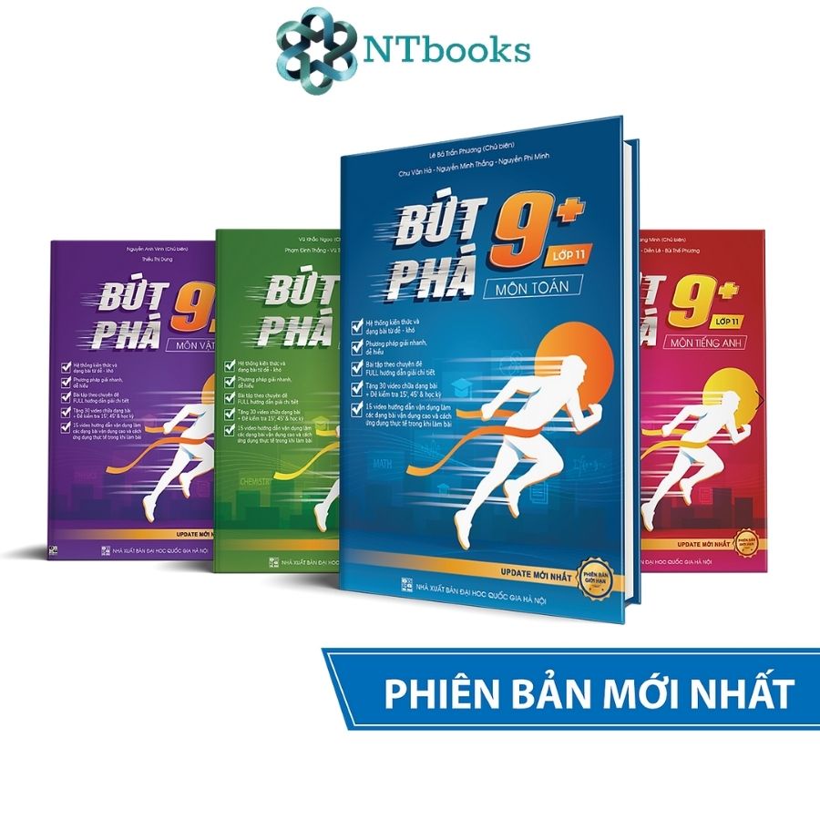 Sách - Combo 4 cuốn Bứt phá 9+ lớp 11 môn Toán, Hóa học, Vật lí, Tiếng Anh