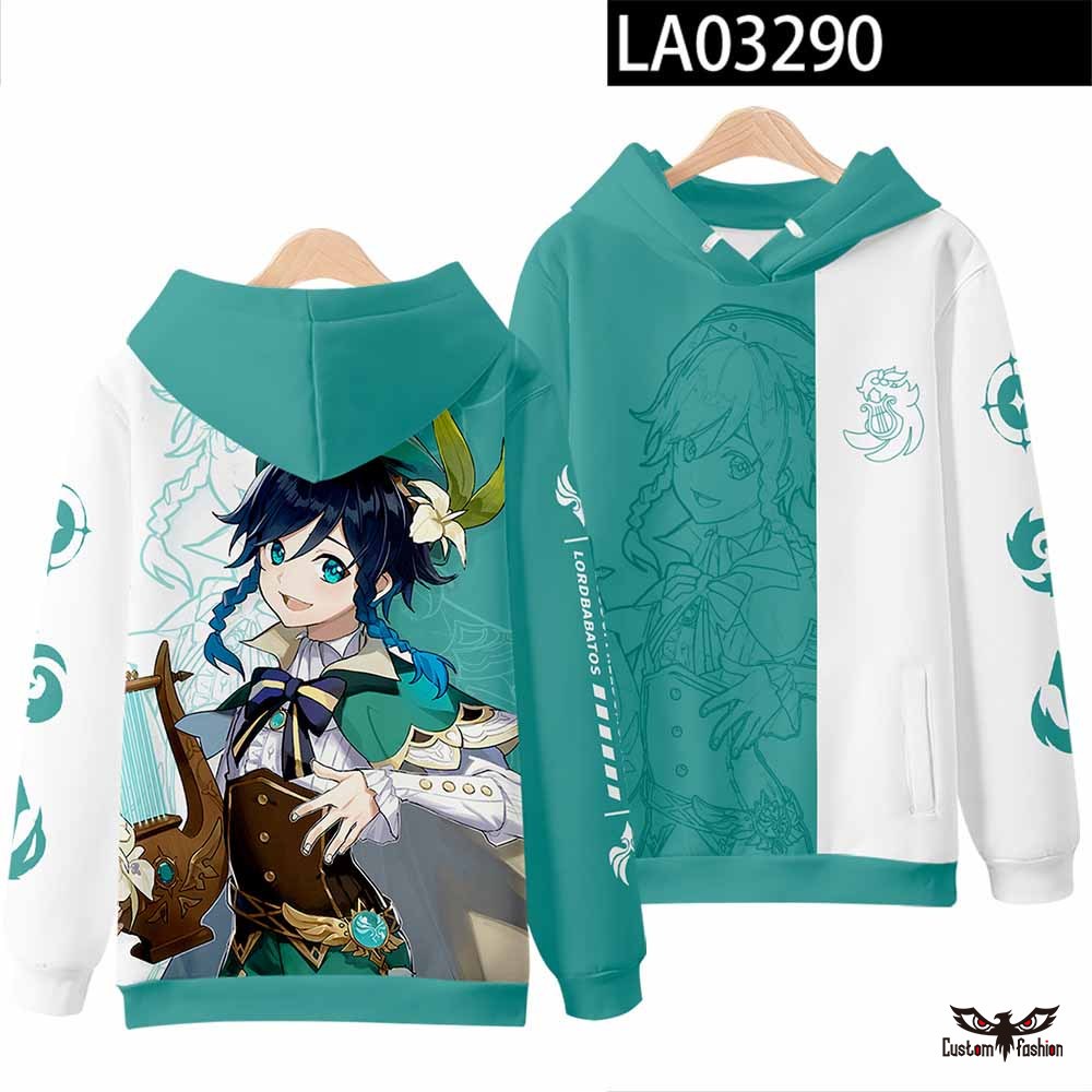 Áo Khoác Hoodie In Hình Ganyu Hutao Zhongli Venti Kazuha Ayaka Áo Khoác In Họa Tiết 3D Dành Cho Bé Trai