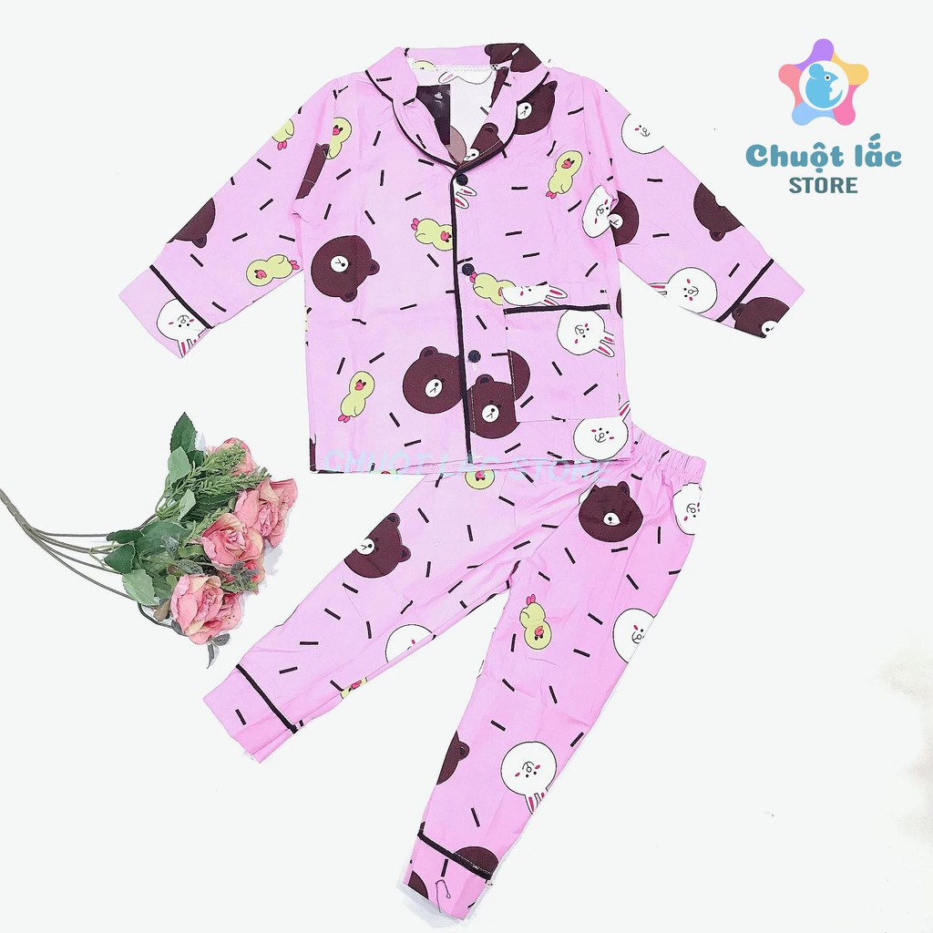 Xả kho Bộ pijama dài tay cho bé trai và bé gái chất kate thái mềm mại dày dặn, không nhăn cho bé từ 10kg đến 20kg