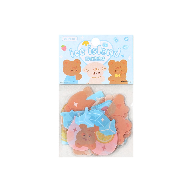 Bộ 15 Tấm Sticker Dán Trang Trí Hình Động Vật Hoạt Hình Đáng Yêu