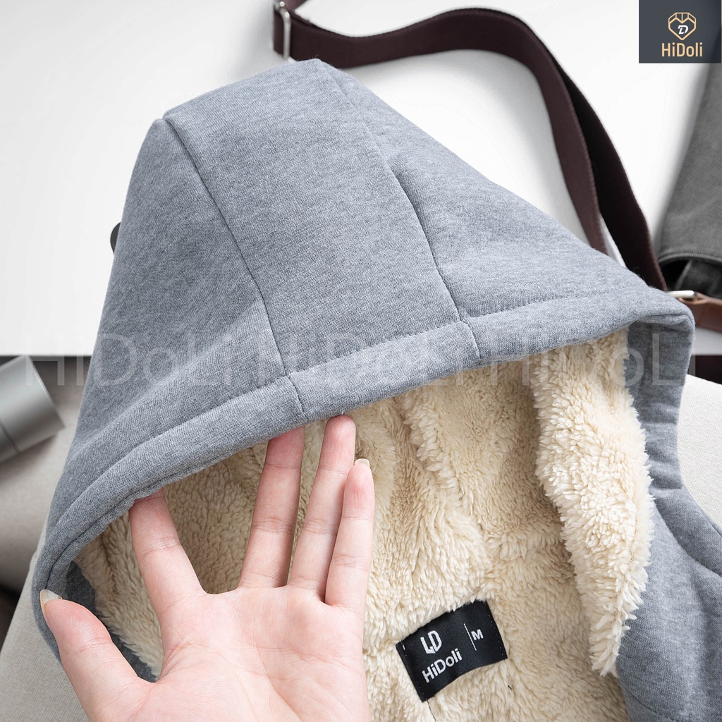 Áo nỉ hoodie lót lông cừu nam nữ cực ấm