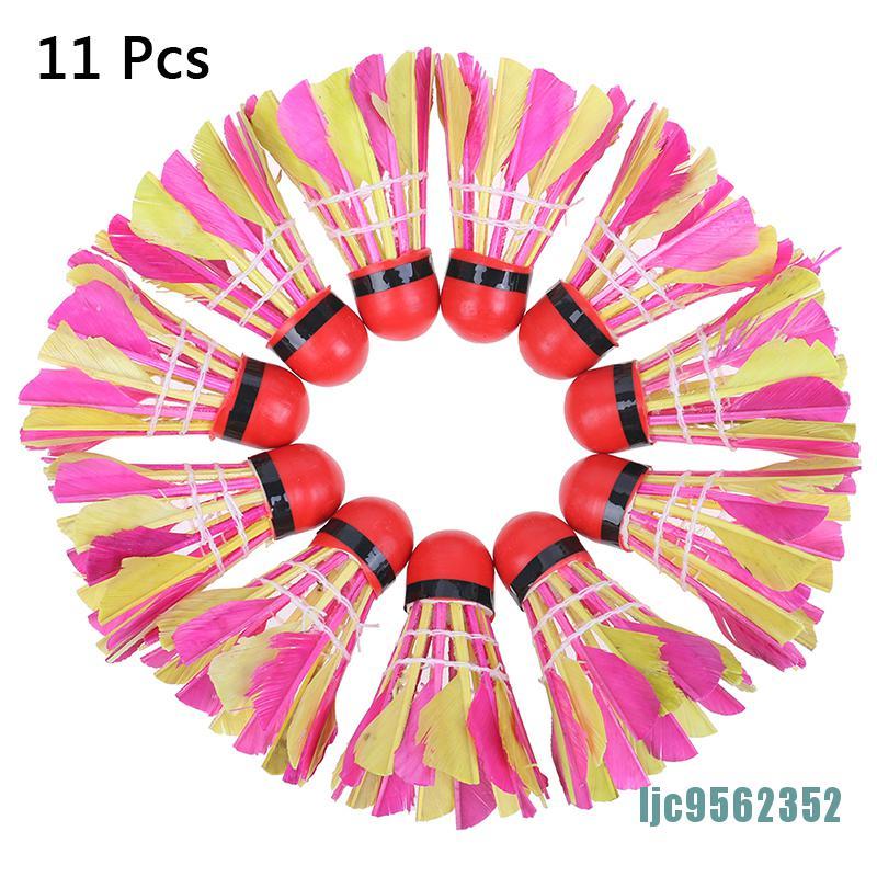 Set 11 quả cầu lông ngỗng nhiều màu sắc hỗ trợ tập thể thao cầu lông