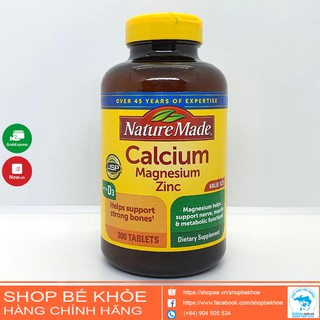 Viên uống Calcium Magnesium Zinc D3 Nature Made