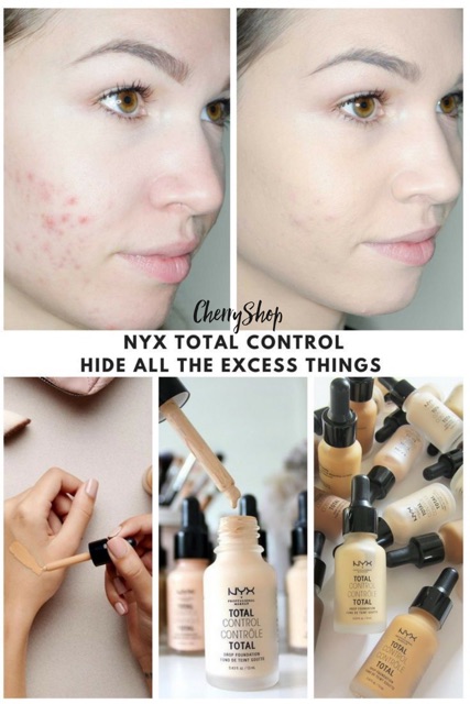 [Hàng USA] Kem nền Nyx Total Control Drop Foundation Fond De Teint Goutte (13ml)