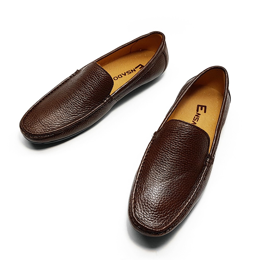 Giày Lười Nam Da Bò Thật Nguyên Miếng Siêu Mềm GM29