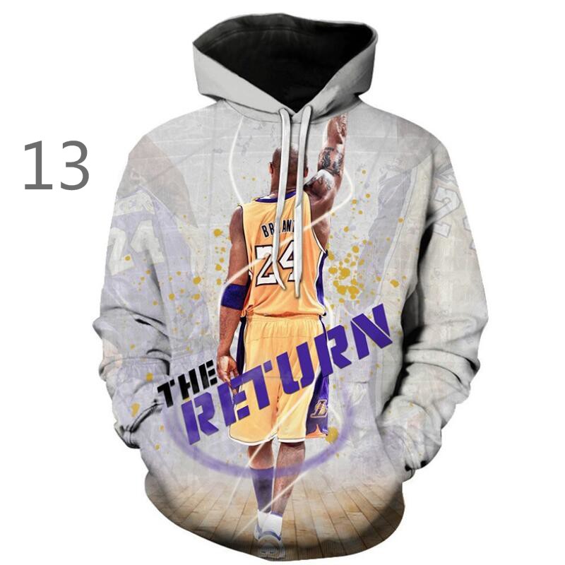 ❤️Cửa hàng nam giới❤️ Áo hoodie in hình Kebig Kobe cá tính | Áo hoodie in chữ Lakers 24th thời trang năng động