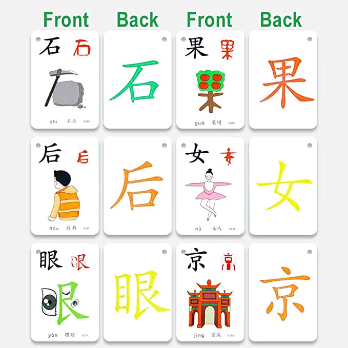 Set 250 Thẻ Bài Học Tiếng Trung Nhiều Màu Sắc Cho Bé