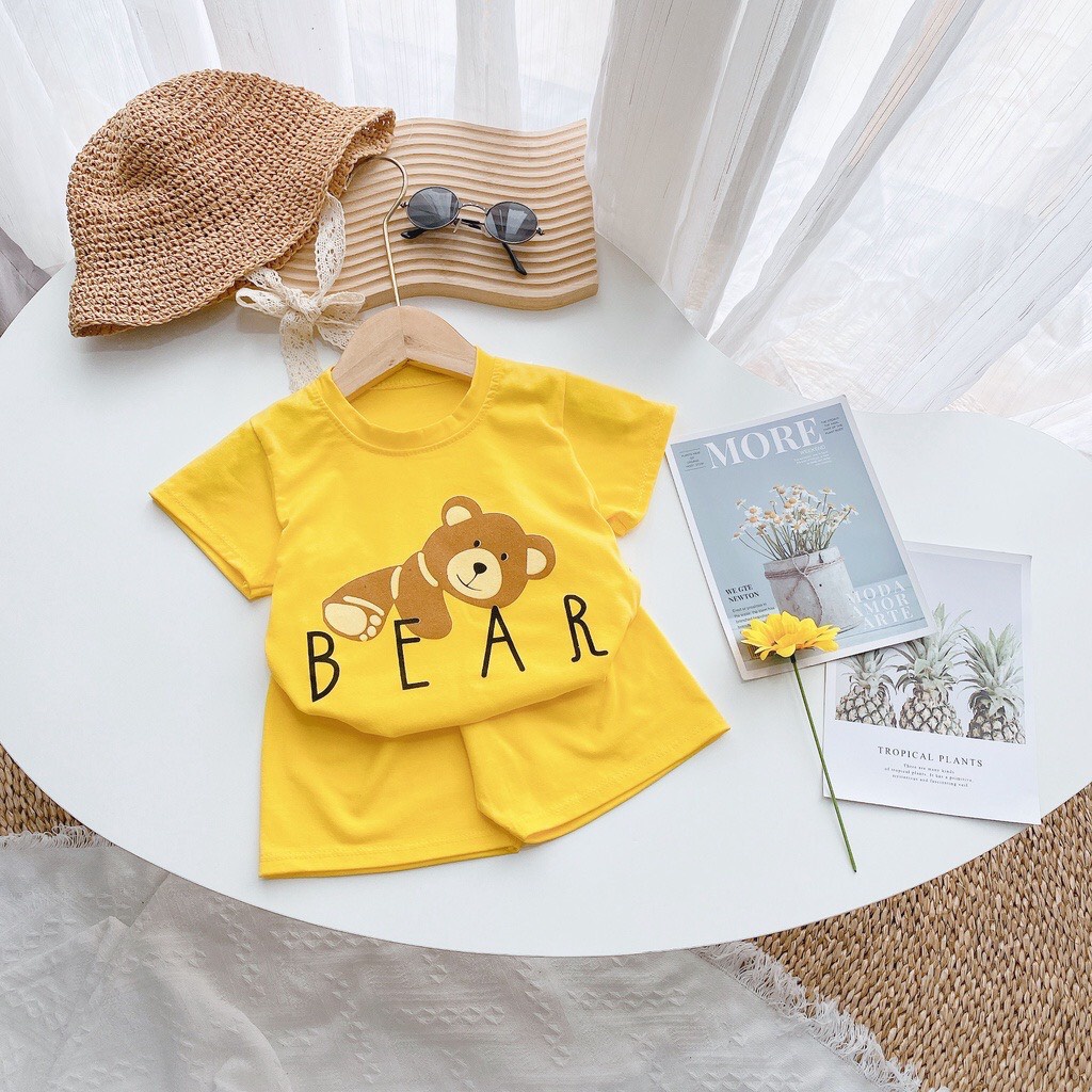 Bộ Gấu Cho Bé , Bộ Cộc Tay Cho Bé Trai Và Bé Gái Từ 5 Đến 22kg Chất Liệu cotton Cao Cấp KEN STORE