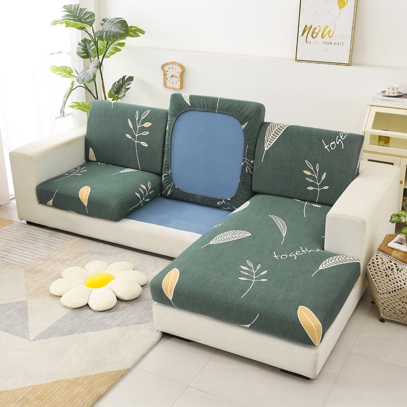 Vỏ Bọc Đệm Ghế Sofa Chữ L Co Giãn In Họa Tiết Trang Trí Phòng Khách