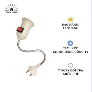 Đuôi đèn liền phích cắm,có công tắc,có lò xo uốn cong,đuôi đèn E27
