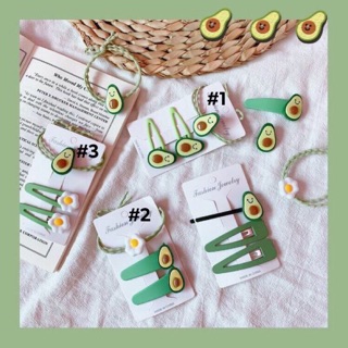 Set kẹp tóc Avocado mini siu cute